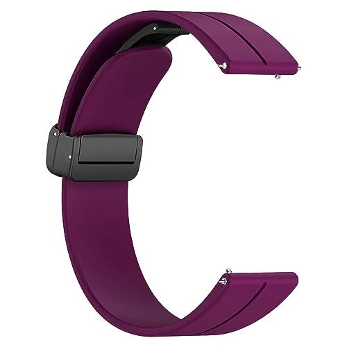 ACM Watch Strap Silicone Belt Magnetic Clasp 20mm compatible with Noise Noisefit Diva 2 (NOT SUITABLE FOR DIVA 1 ONLY FOR DIVA 2 20MM MODEL,CHECK STRAP SIZE OF YOUR DIVA 2) Smartwatch Sports Hook Band Purple - Image 4