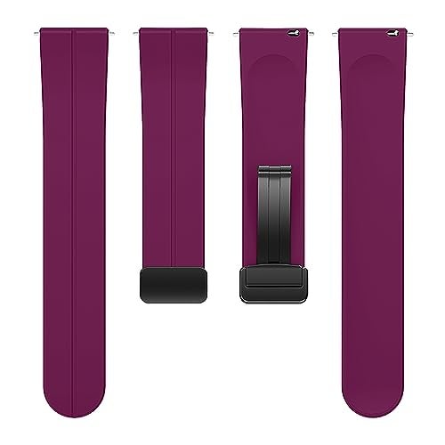 ACM Watch Strap Silicone Belt Magnetic Clasp 20mm compatible with Noise Noisefit Diva 2 (NOT SUITABLE FOR DIVA 1 ONLY FOR DIVA 2 20MM MODEL,CHECK STRAP SIZE OF YOUR DIVA 2) Smartwatch Sports Hook Band Purple - Image 3