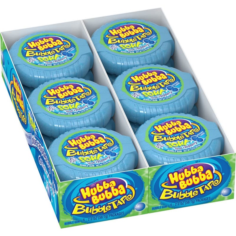 HUBBA BUBBA Bubble Gum Tape  Original Blue Raspberry Chewing Gum Bulk Pack 2 oz Each Pack of 12 Candy Bulk - Image 3