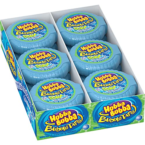 HUBBA BUBBA Bubble Gum Tape  Original Blue Raspberry Chewing Gum Bulk Pack 2 oz Each Pack of 12 Candy Bulk - Image 1