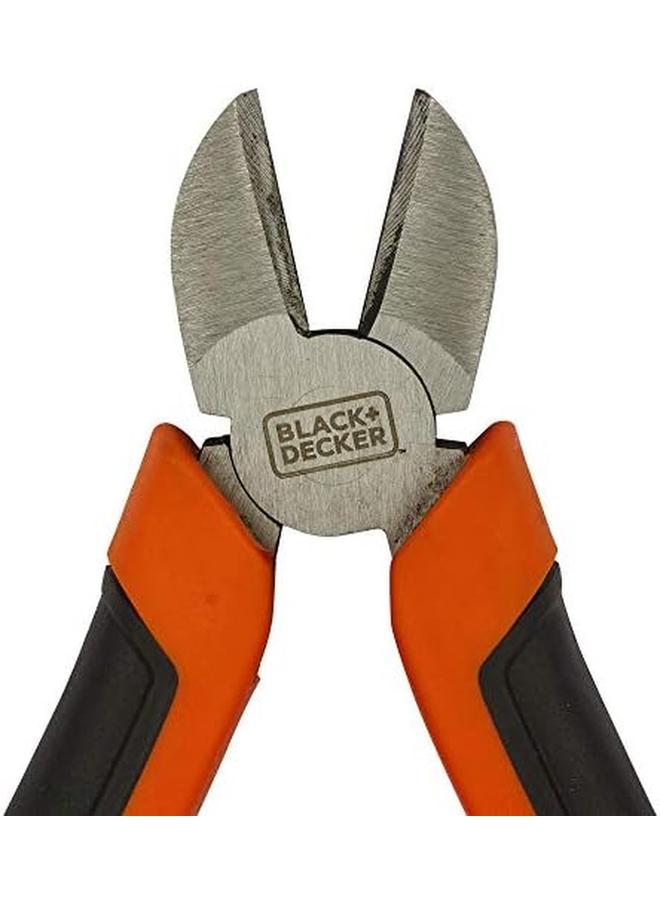 BLACK+DECKER 160Mm Bimaterial Steel Diagonal Cutting Pliers Orange Black Bdht81584 2 Years Warranty - Image 3