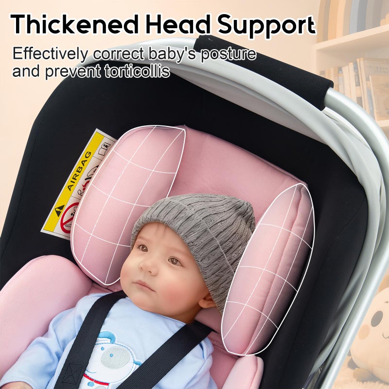 Kaseeous Infant Car Seat Insert with Extra Headrest for Preemie to Newborn, Thickened Baby Car Seat Head Support for Girls Boys, Adjustable Baby Car Seat Cushion with Filled Natural Spong - Image 5