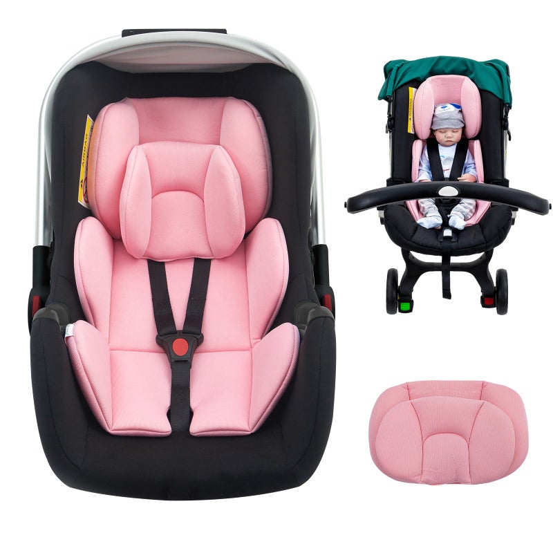 Kaseeous Infant Car Seat Insert with Extra Headrest for Preemie to Newborn, Thickened Baby Car Seat Head Support for Girls Boys, Adjustable Baby Car Seat Cushion with Filled Natural Spong - Image 1