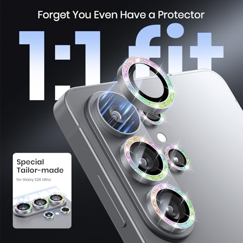 Hoerrye for Samsung Galaxy S26 Ultra Camera Lens Protector - [Top 9H+ Tempered Glass - 12FT Military Grade] Case Friendly Invisible Fit Camera Screen Protector Cover Accessories,Bling Colorful - Image 4