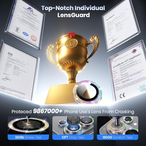 Hoerrye for Samsung Galaxy S26 Ultra Camera Lens Protector - [Top 9H+ Tempered Glass - 12FT Military Grade] Case Friendly Invisible Fit Camera Screen Protector Cover Accessories,Bling Colorful - Image 2