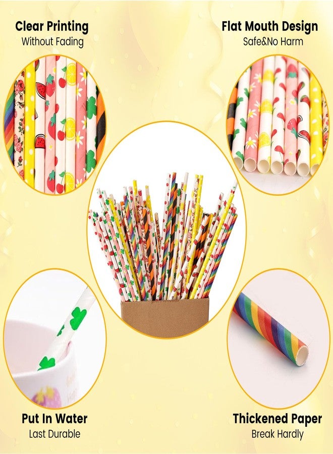 HAKACC Paper Straws for Drinking, 200PCS Party Straws for Birthday Wedding and Holiday DIY Decorations, 10 Styles - Image 5