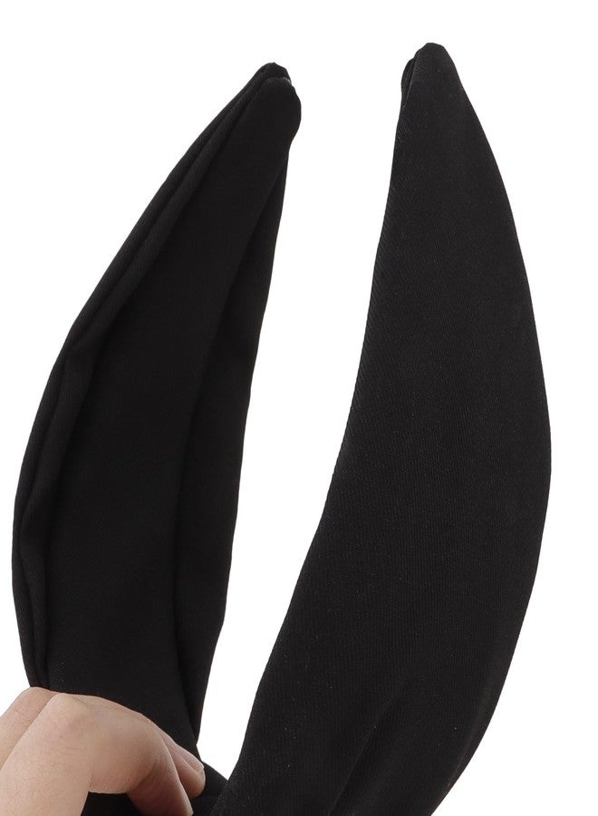 YISSION Wide Black Knot Headband for Women & Girls - Stretchy Fashion Hair Accessory for Taming Flyaways & All-Day Comfort - Image 4