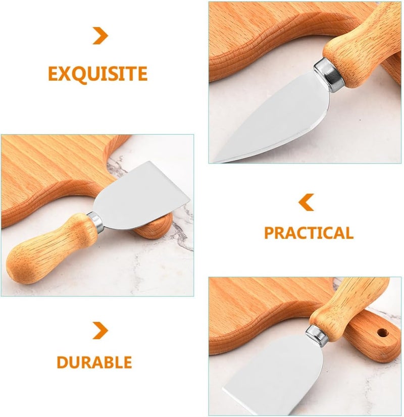 4pcs Stainless Steel Cheese Knife and Fork Set, Multi-function Portable Cheese Cutter and Spatula for Household Baking and Charcuterie Board Use - Image 3