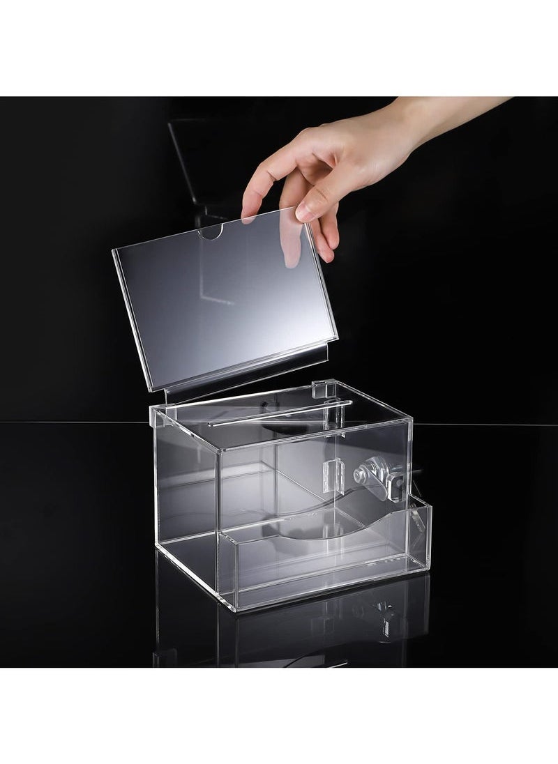 Donation Box with Lock, Ballot Box with Sign Holder, Office Ballot Box with Pocket Collection Box for Voting Locking Mailbox, Suggestion Box with Removable Sign Slot