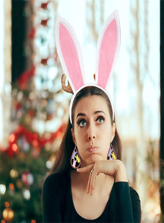 WCRAZYE Colorful Easter Rabbit Wooden Dangle Earrings for Women Handmade Wooden Bunny Earrings Cute Leopard Rabbit Duck Chicken Carrot Egg Easter Earrings Gift, wooden, unknow - Image 5