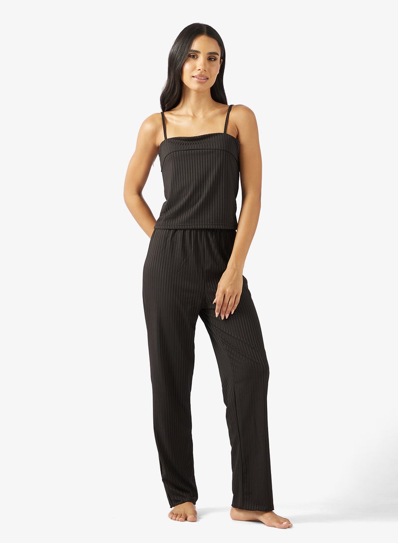 Ginger Ribbed Cami Top & Pyjama Set - Image 1