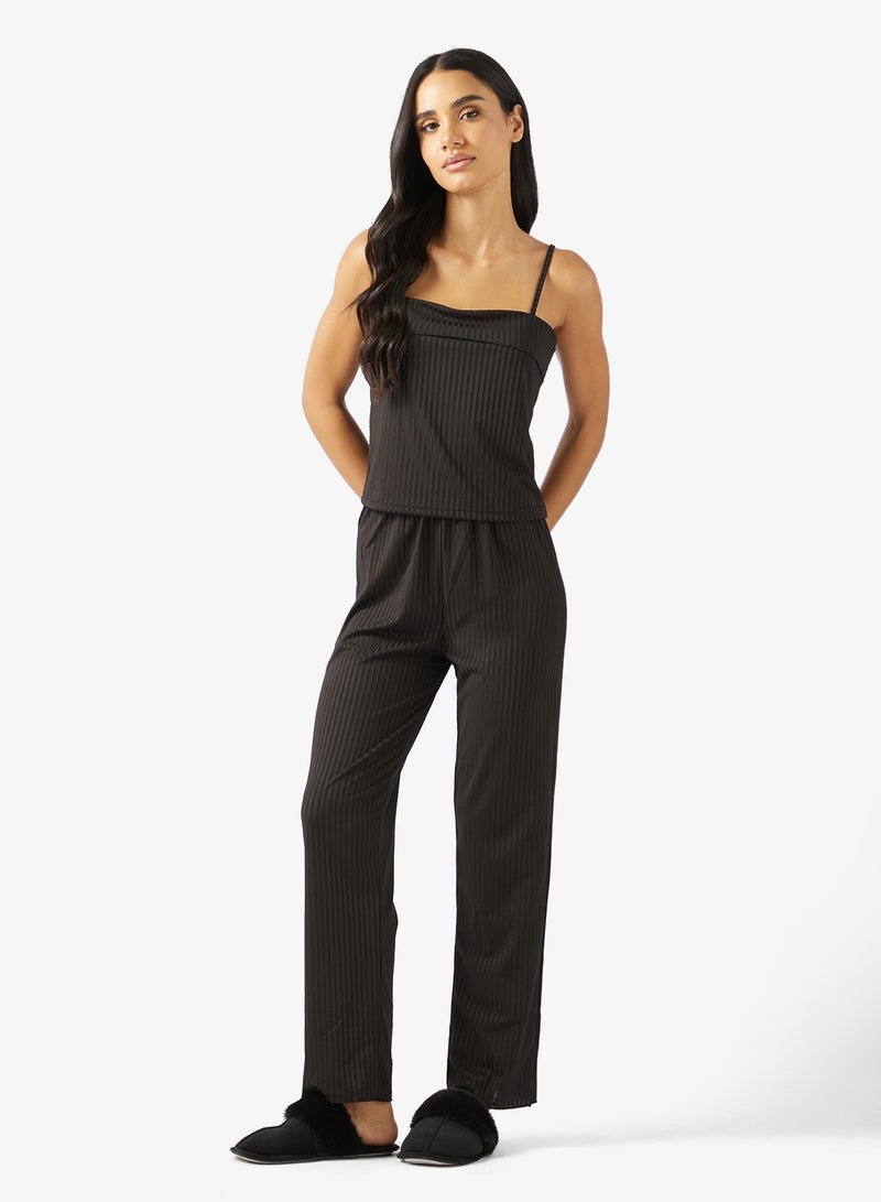 Ginger Ribbed Cami Top & Pyjama Set - Image 5