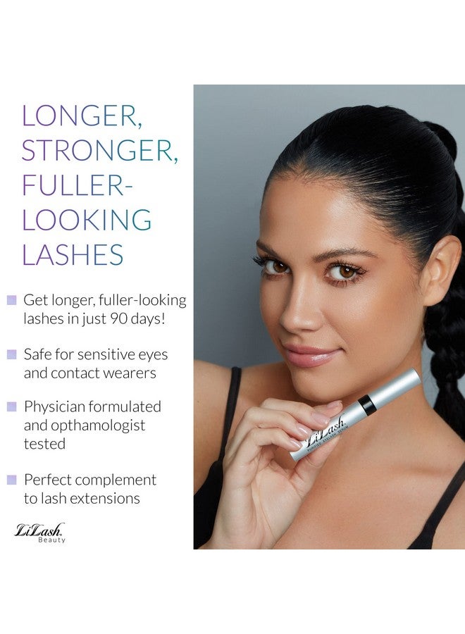LiLash Purified Eyelash Physician-Formulated Serum for Fuller & Longer Looking Eyelashes | Natural Eyelash Enhancer Safe for Sensitive Eyes & Contact Lens Wearers | 90-Day Supply (2mL) - Image 2