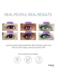 LiLash LiLash Purified Eyelash Physician-Formulated Serum for Fuller & Longer Looking Eyelashes | Natural Eyelash Enhancer Safe for Sensitive Eyes & Contact Lens Wearers | 90-Day Supply (2mL)  - Image 3