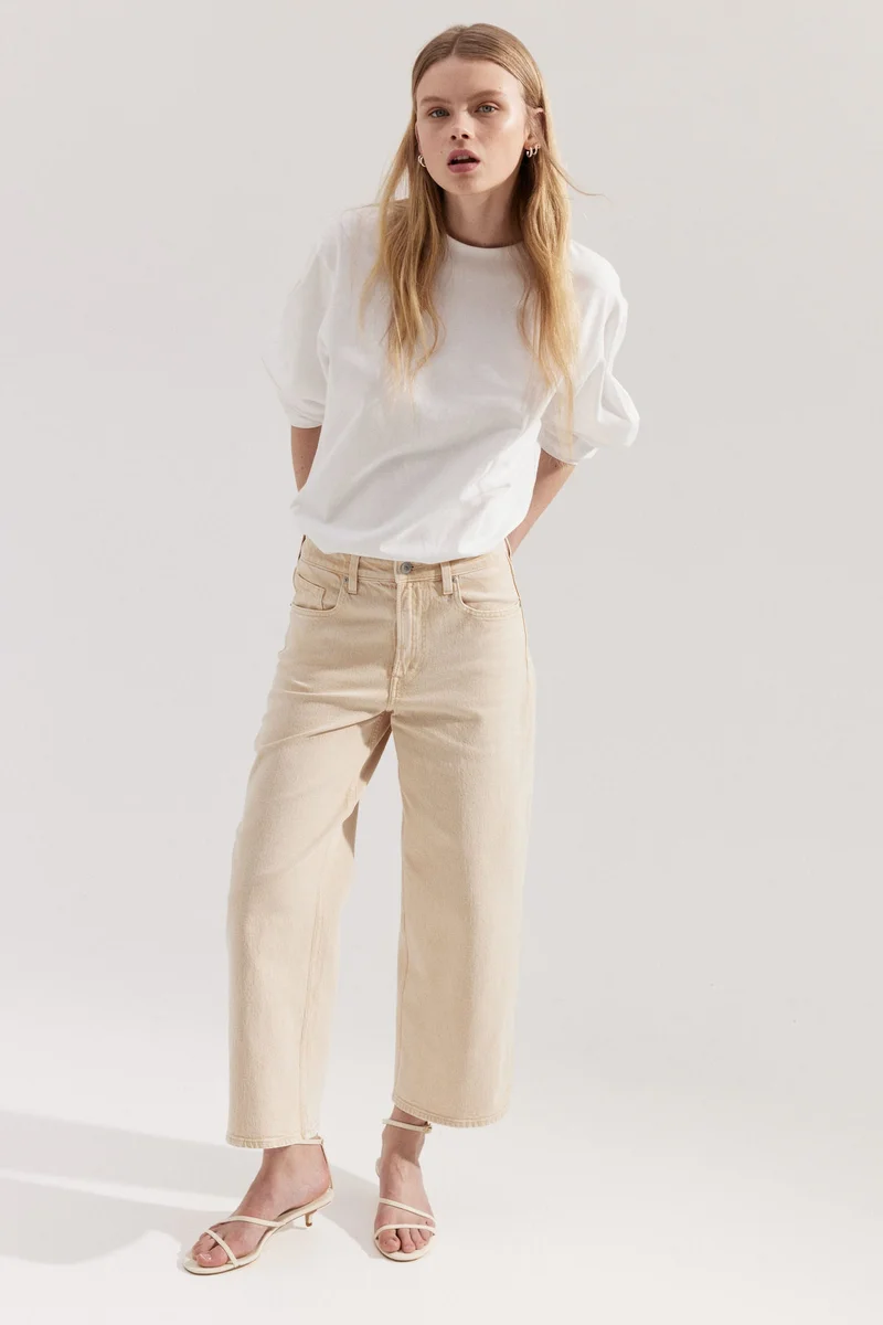 H&M Wide High Cropped Jeans