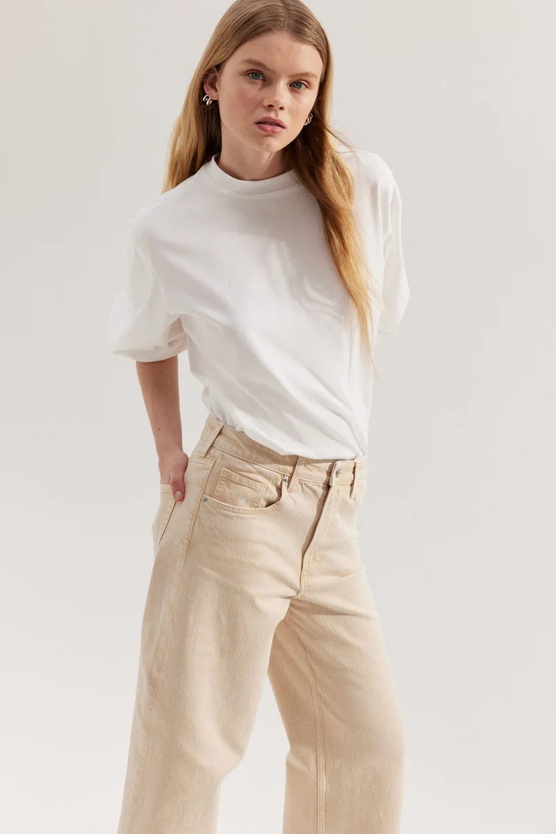 H&M Wide High Cropped Jeans