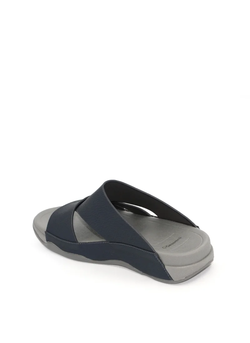 Geoomnii Kalliope1 Traditional Arabic Sandals for Men – Comfortable Leather Slip-On Design – Perfect for Everyday Wear & Occasions -Navy