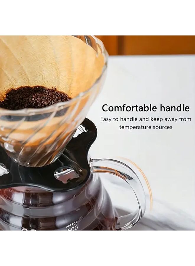Handcrafted Glass Pour Over Coffee Dripper Set Heat Resistant Server 12 17oz - Image 4