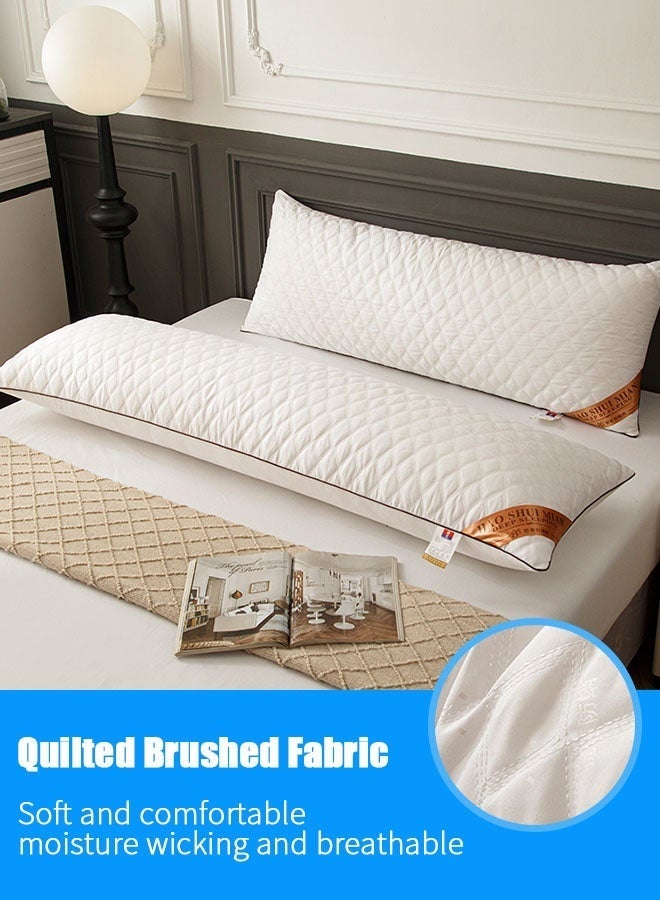 أوبتيا وسادة نوم طويلة صلبة من الألياف الدقيقة، وسائد لكامل الجسم للبالغين مع غطاء وسادة قابل للغسل وقابل للإزالة، وسائد سرير طويلة مبطنة للنوم، وسادة كبيرة للنساء الحوامل ومن ينامون على الجانب (48*180 سم) - Image 4