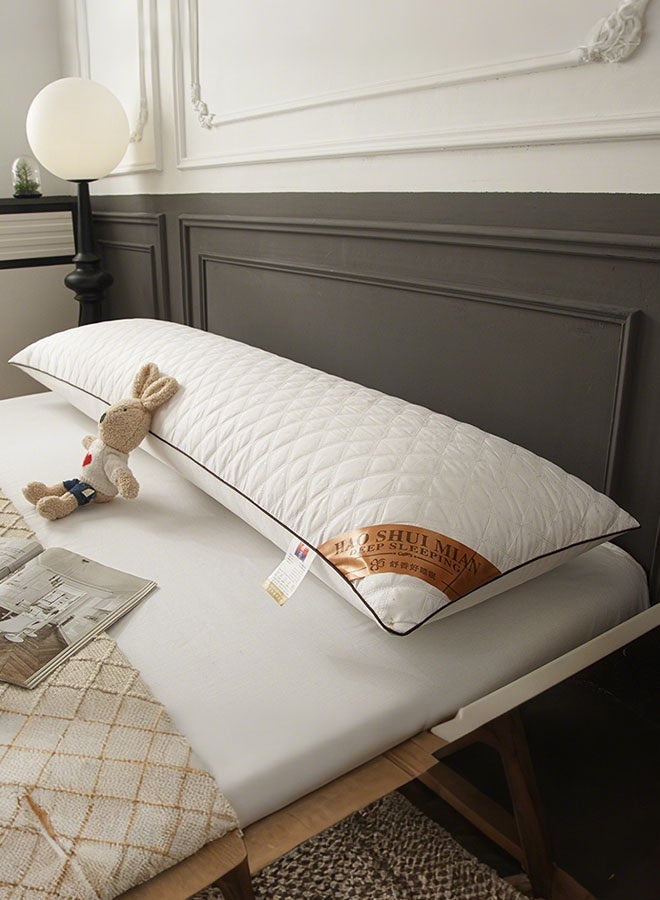 أوبتيا وسادة نوم طويلة صلبة من الألياف الدقيقة، وسائد لكامل الجسم للبالغين مع غطاء وسادة قابل للغسل وقابل للإزالة، وسائد سرير طويلة مبطنة للنوم، وسادة كبيرة للنساء الحوامل ومن ينامون على الجانب (48*180 سم) - Image 1