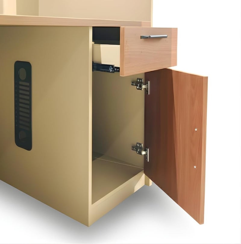 Neo Front DG-R024 2.4m Reception Desk - Premium Wood Front Office Counter with Drawer & Cabinet - Image 5