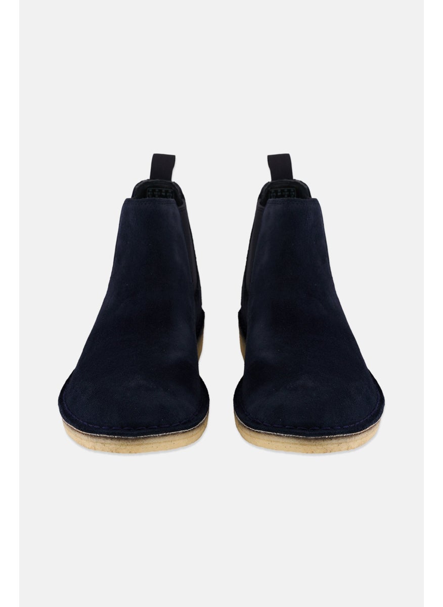 clarks Men Suede Slip On Ankle Boots, Navy  - Image 3
