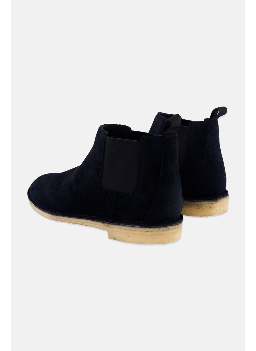 clarks Men Suede Slip On Ankle Boots, Navy  - Image 2