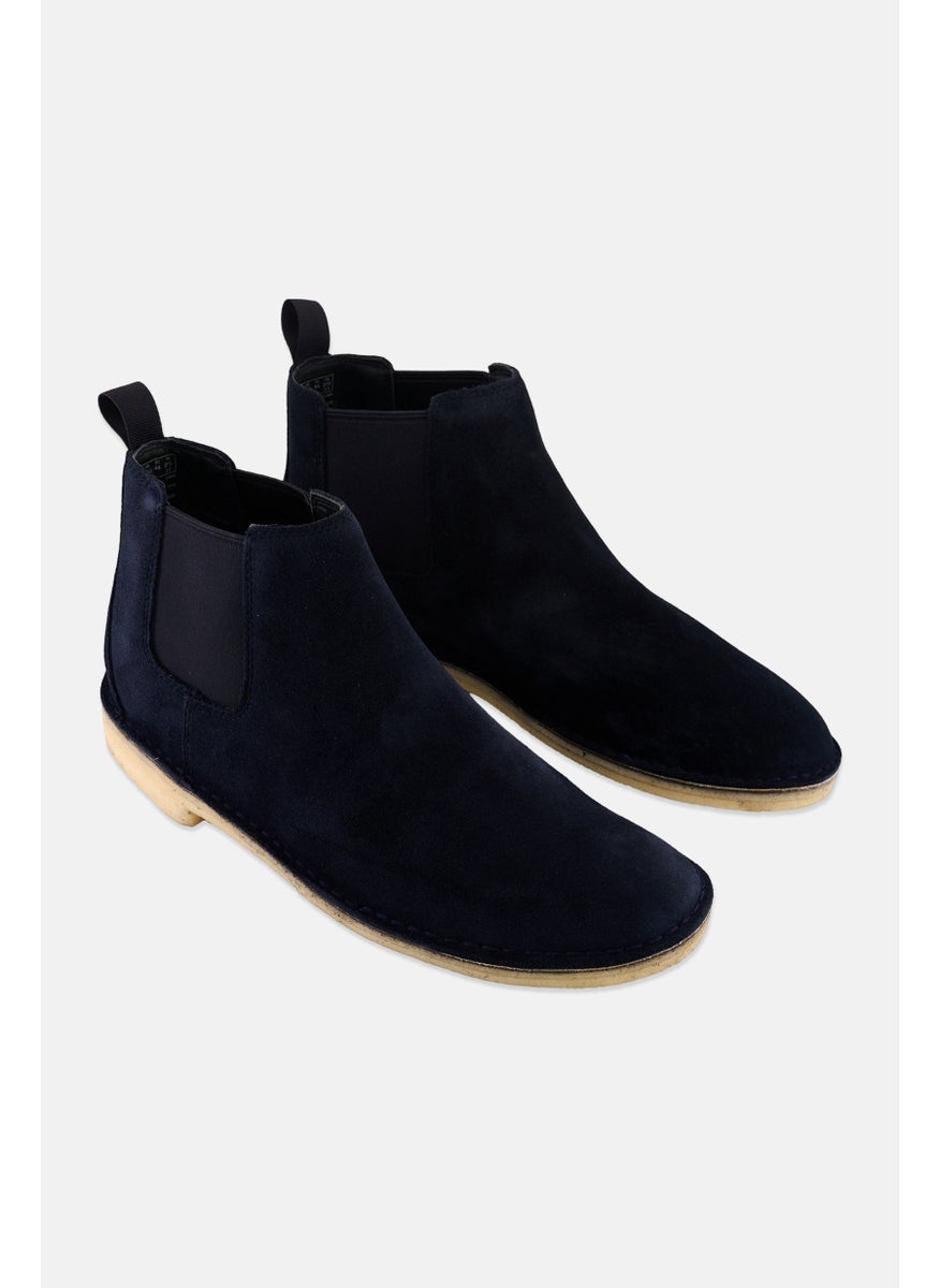 clarks Men Suede Slip On Ankle Boots, Navy  - Image 1