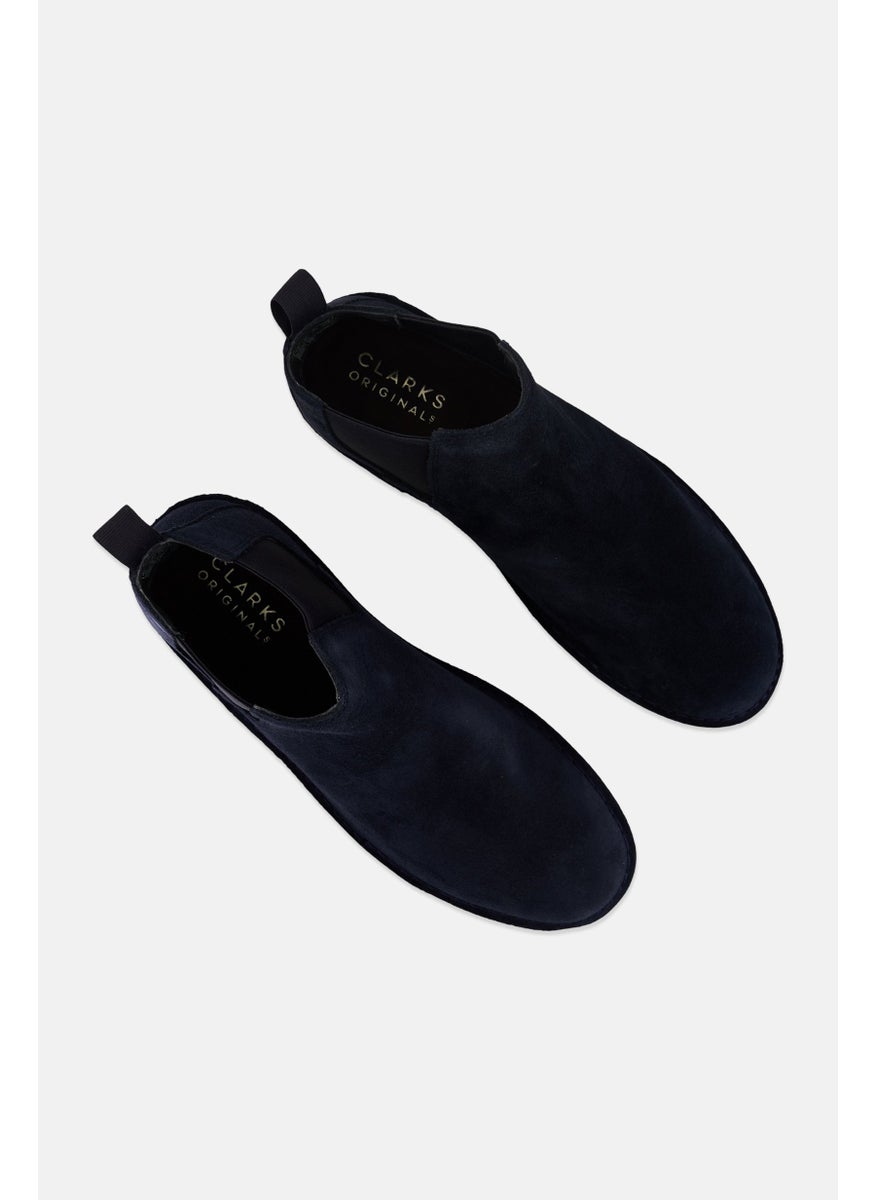 clarks Men Suede Slip On Ankle Boots, Navy  - Image 4