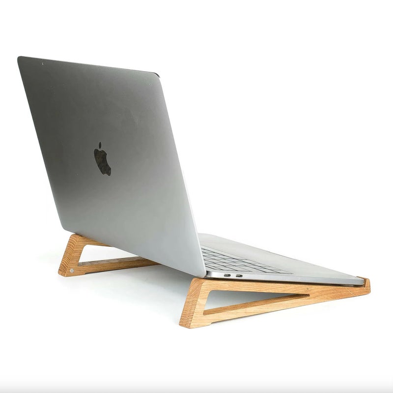 InnoFur Friss Wooden Laptop Stand Ergonomic Foldable Portable Tabletop Laptop/Desktop Riser Stand Holder Compatible for MacBook, HP, Dell, Lenovo & All Other Notebook. - Image 2