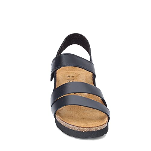 NAOT Kayla Women's Sandals – 3-Strap Support with Backstrap, Cork-Latex Footbed, Arch Support – Comfortable for All-Day Walking Black Matte Leather 11-11.5 N-M US - Image 3