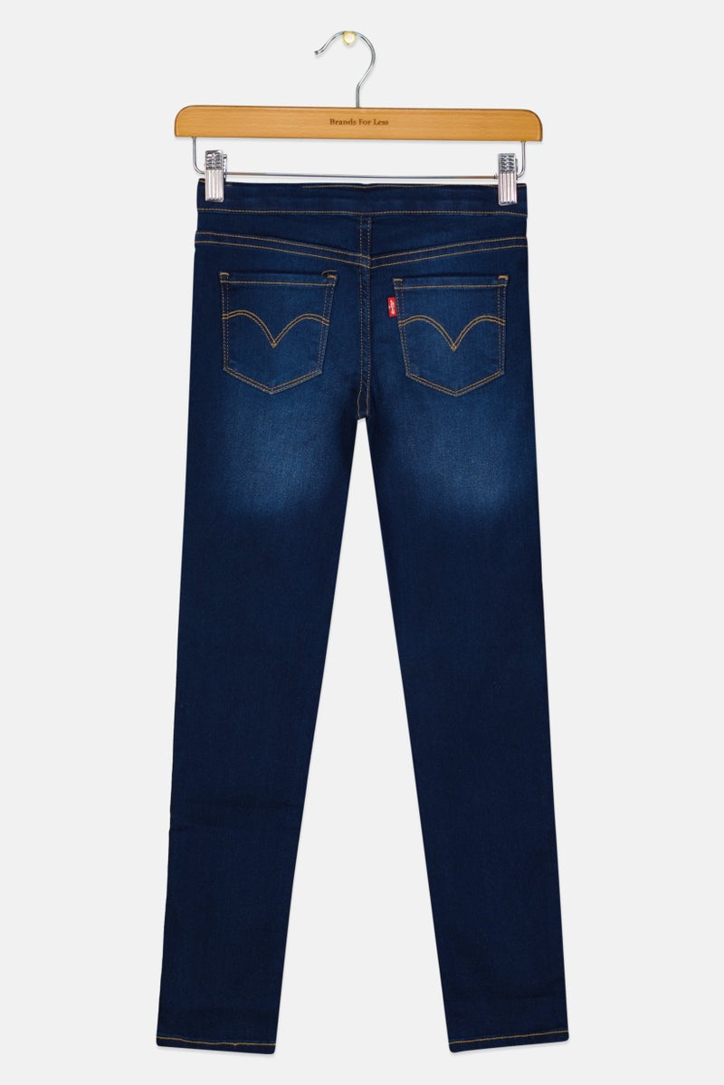 Levi's Kids Girl Washed Pull On Jeggings, Blue - Image 3