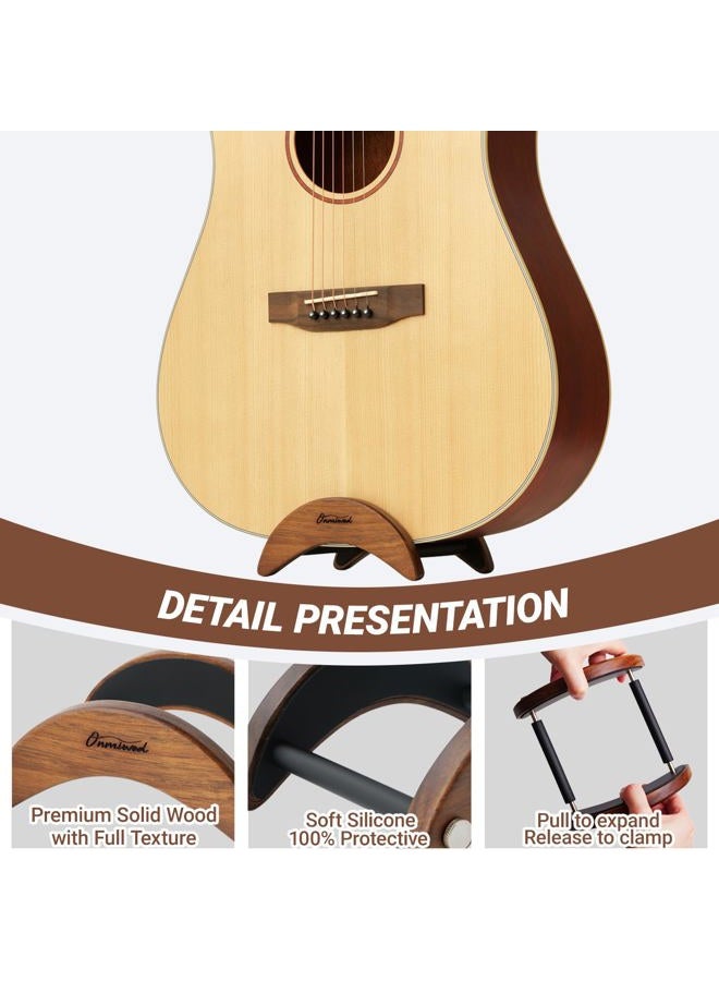 Onmiwod Acoustic Guitar Stand, Clip-On Self-Standing Solid Wood Guitar Stand, Portable Lightweight Guitar Stand Floor, Guitar Holder for Travel and Stage, Gift for Acoustic, Classic and Folk Guitar L-Size - Image 3