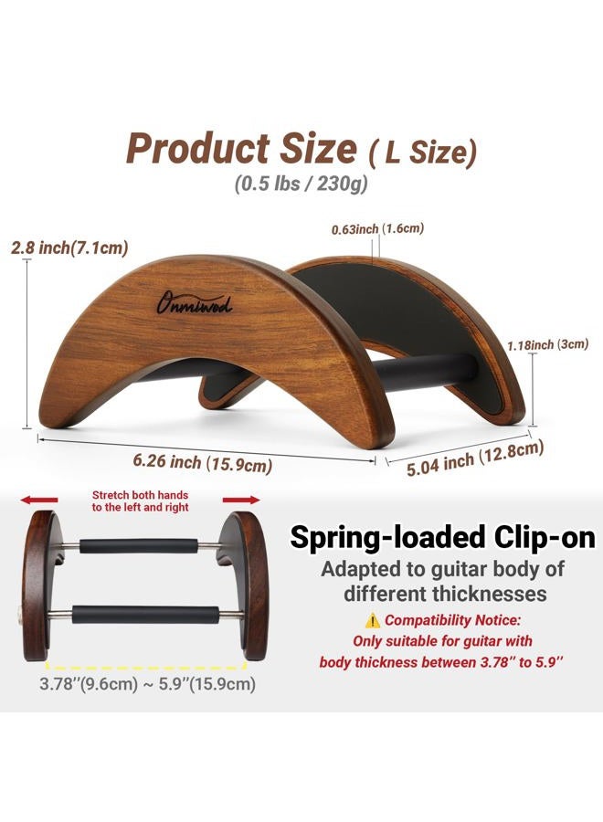 Onmiwod Acoustic Guitar Stand, Clip-On Self-Standing Solid Wood Guitar Stand, Portable Lightweight Guitar Stand Floor, Guitar Holder for Travel and Stage, Gift for Acoustic, Classic and Folk Guitar L-Size - Image 2