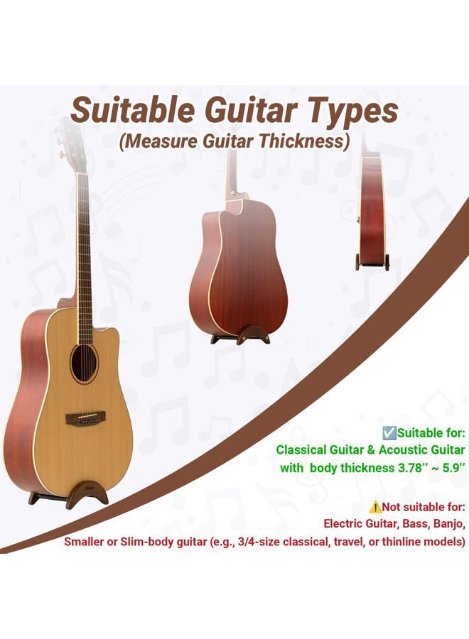 Onmiwod Acoustic Guitar Stand, Clip-On Self-Standing Solid Wood Guitar Stand, Portable Lightweight Guitar Stand Floor, Guitar Holder for Travel and Stage, Gift for Acoustic, Classic and Folk Guitar L-Size - Image 4
