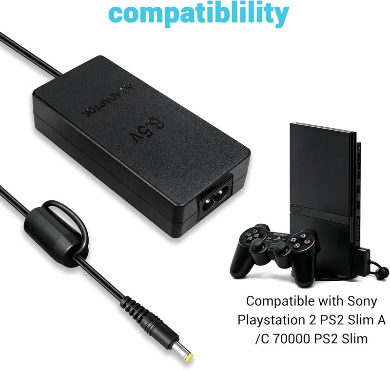 مزود طاقة PS2، محول تيار متردد وكابل شاحن لجهاز Sony PlayStation 2 PS2 Slim A/C 70000 - Image 2