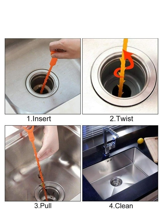 مجموعة تنظيف بالوعة مكونة من 3 قطع، أداة تسليك البالوعات بطول 19.88 بوصة، مرنة ومتينة لإزالة انسدادات البالوعات، مناسبة للمطبخ والحمام وحوض الاستحمام وحوض الاستحمام. - Image 3