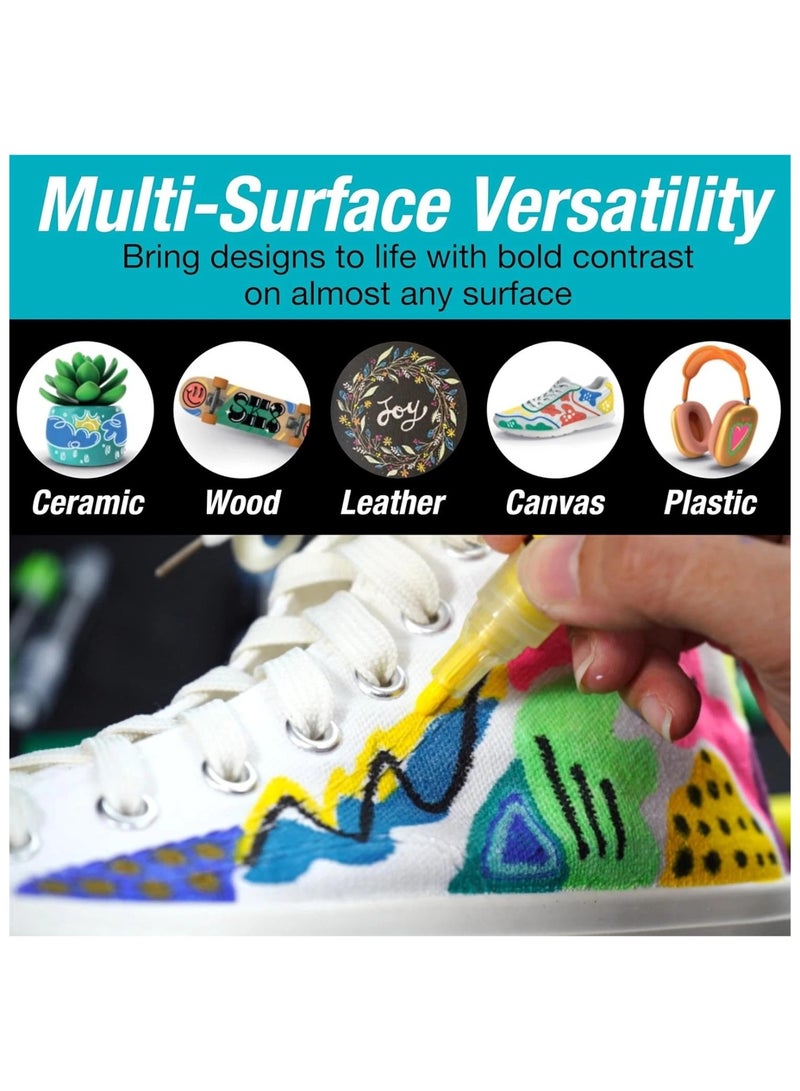 FABER-CASTELL 4-Piece Shake And Paint Black Edition Acrylic Paint Markers Neon Colours - Image 2