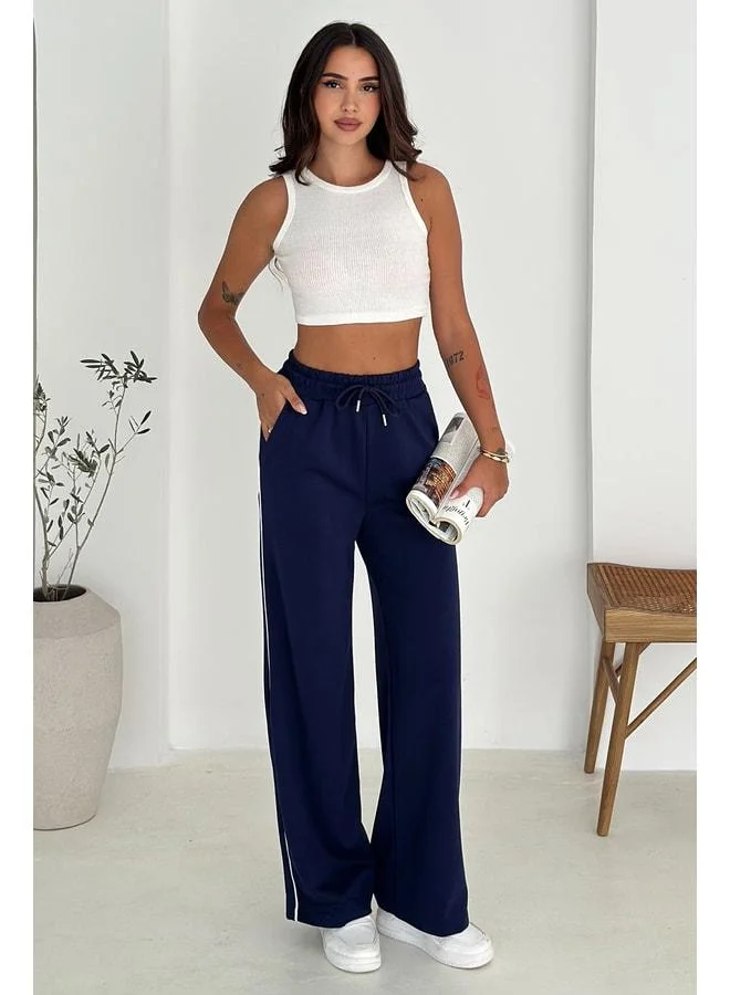 Noa Noa Women's Wide-Leg Elastic Drawstring Pants – Comfortable & Minimal Style