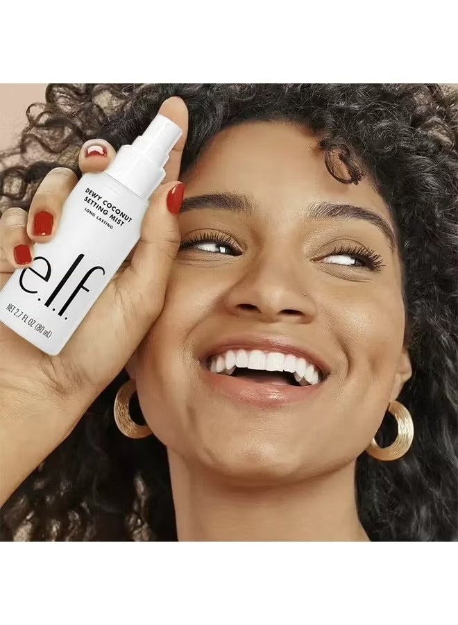 elf Dewy Coconut Setting Mist 80ml, Makeup Setting Spray for Hydrating & Conditioning Skin, Infused with Green Tea, Vegan & Cruelty-Free - Image 2