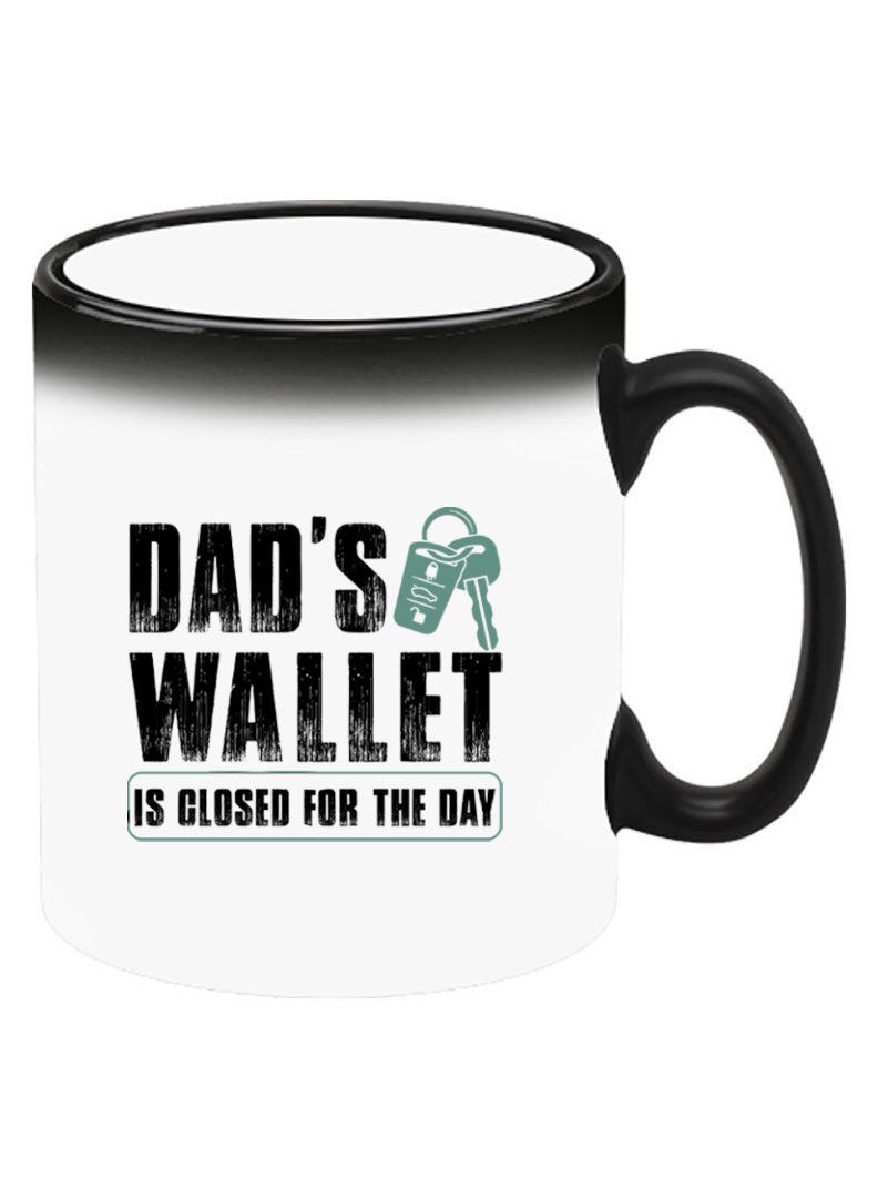 Theodor Color Changing Heat Sensitive Ceramic Mug, Image Revealed When HOT Liquid is Added! Dads wallet Black - Image 2