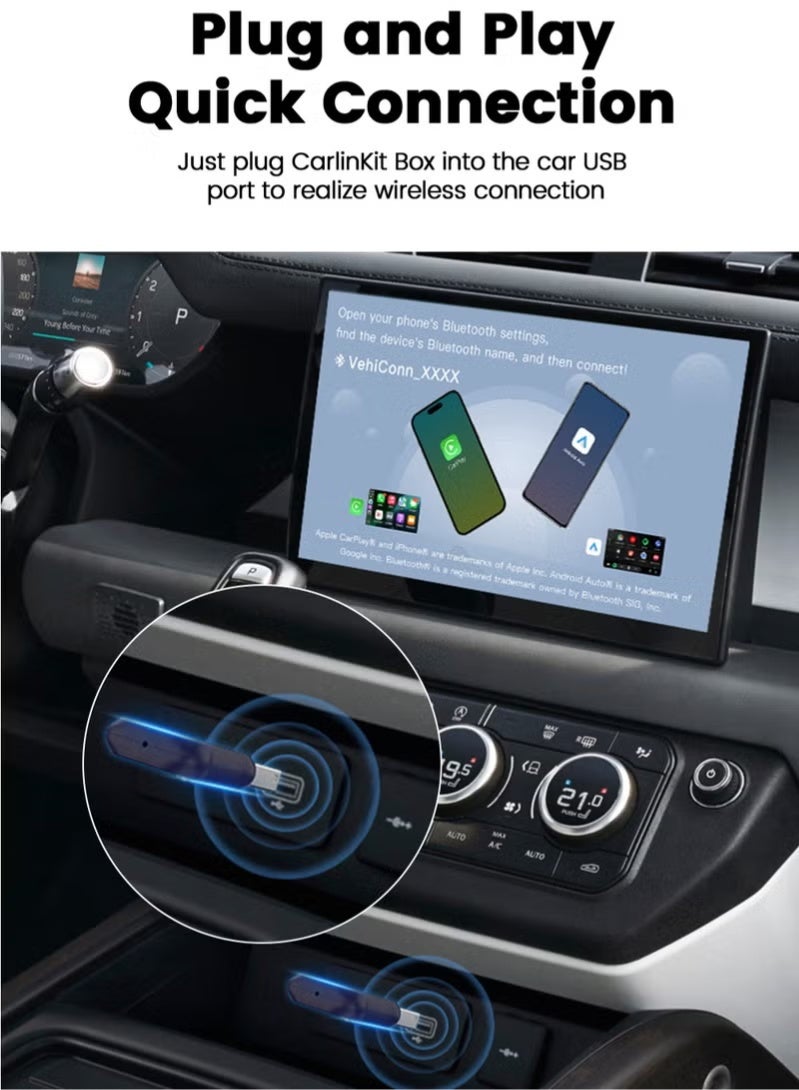 كار لينكيت 98% من السيارات CarlinKit Mini Ultra Wireless USB Wireless Android Auto & Wireless CarPlay - Image 5