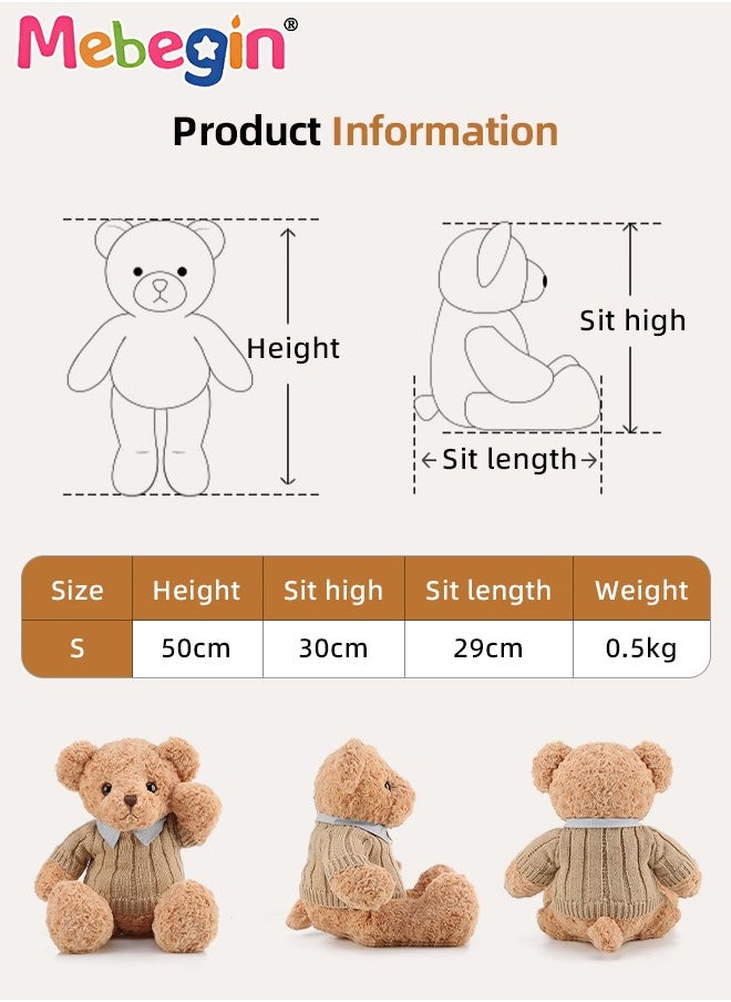 MEBEGIN - 50cm Stuffed Teddy Bear, Unique Shape Teddy Bear, Shaggy Stuffed Brown Bear, Adorable Plush Toy, Made of Soft Premium Stuffing Material, Interior Decoration, Fun Themed Room Decor, Ideal Gift for All Age - Image 1