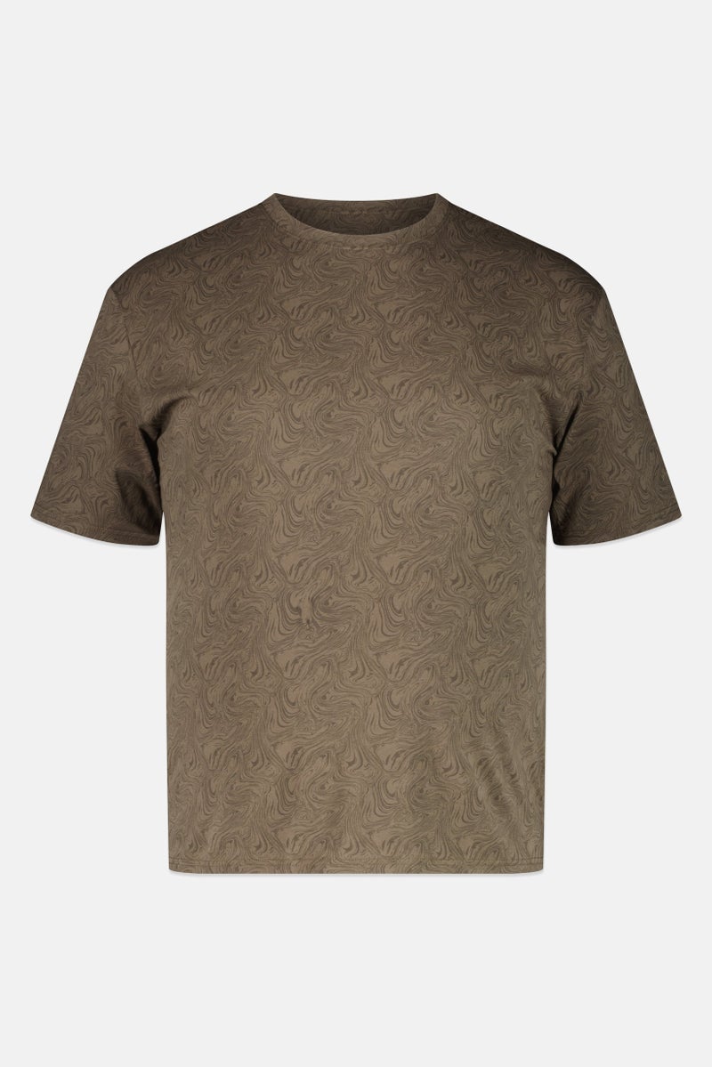 Core Elements Men Crew Neck Short Sleeve Graphic Print T-Shirt, Dark Olive - Image 2