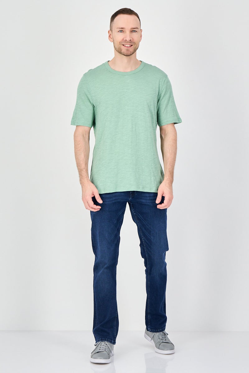 Palm Beach Men Crew Neck Short Sleeve Plain T-Shirt, Green - Image 4