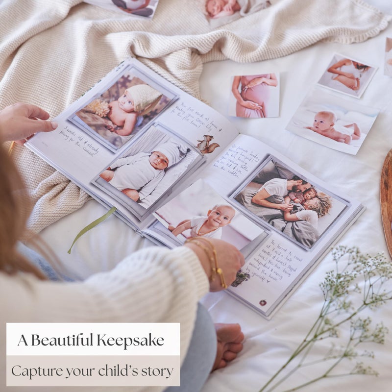 Bibi & Beau Baby Memory Book New Mom Gift - Baby Scrapbook Record Book & Photo Album - Gift for Newborns Baby Boy & Girl, Great For Baby Showers (Woodland) - Image 3