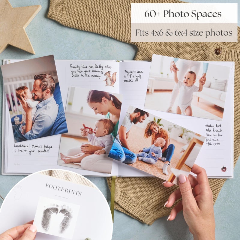 Bibi & Beau Baby Memory Book New Mom Gift - Baby Scrapbook Record Book & Photo Album - Gift for Newborns Baby Boy & Girl, Great For Baby Showers (Woodland) - Image 2