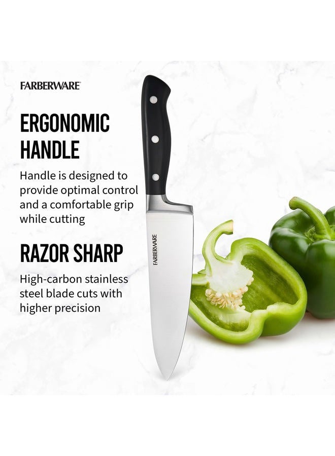 Farberware 5173577 Farberware Edgekeeper 8 Inch Forged Triple Riveted Chef Knife with Self-Sharpening Sleeve, Black - Image 5