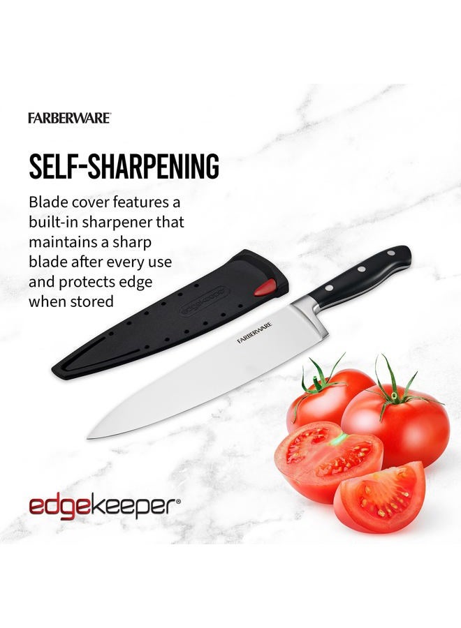 Farberware 5173577 Farberware Edgekeeper 8 Inch Forged Triple Riveted Chef Knife with Self-Sharpening Sleeve, Black - Image 3
