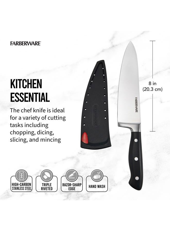 Farberware 5173577 Farberware Edgekeeper 8 Inch Forged Triple Riveted Chef Knife with Self-Sharpening Sleeve, Black - Image 2